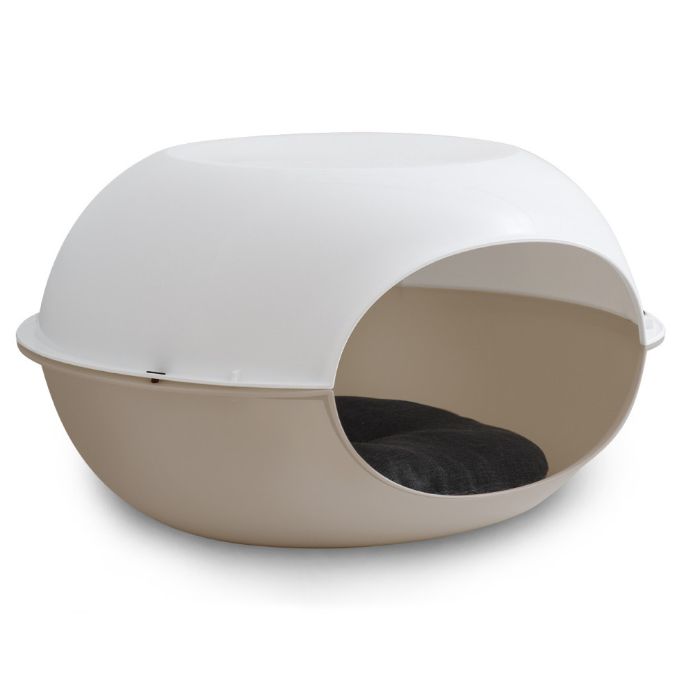 Felican Panier LUNA Blanc-Beige avec Coussin