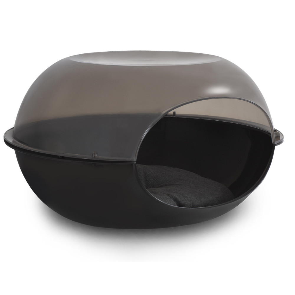 Felican Panier LUNA Noir Fumé avec Coussin
