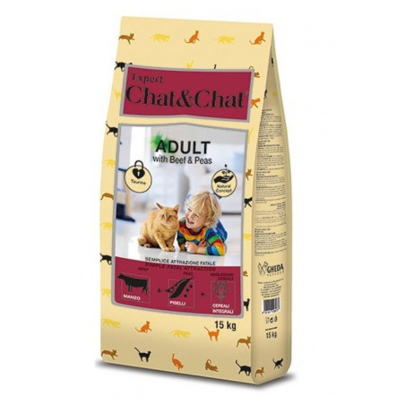 Chat & Chat Expert Adult Beef & Peas 15kg