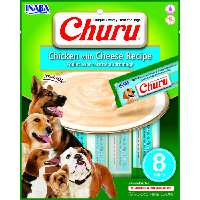 CHURU DOG Poulet Fromage 8 Tubes