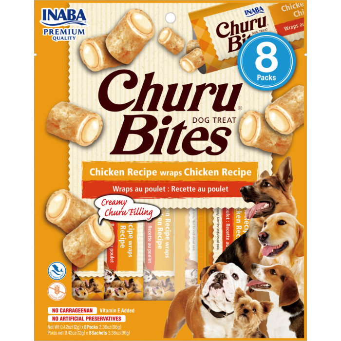CHURU Bites DOG Poulet 8 Tubes