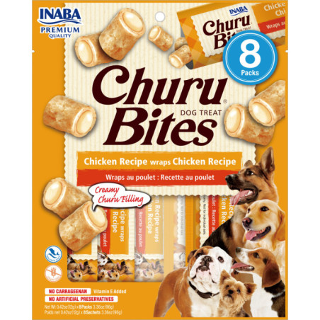 CHURU Bites DOG Poulet 8 Tubes