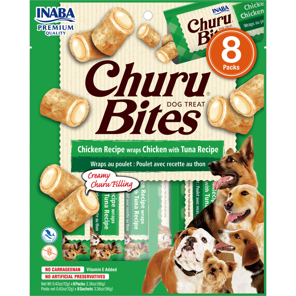 CHURU Bites DOG Poulet & Thon 8 Tubes
