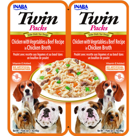 Twin Pack DOG Poulet Légumes & Bœuf 2x40 gr