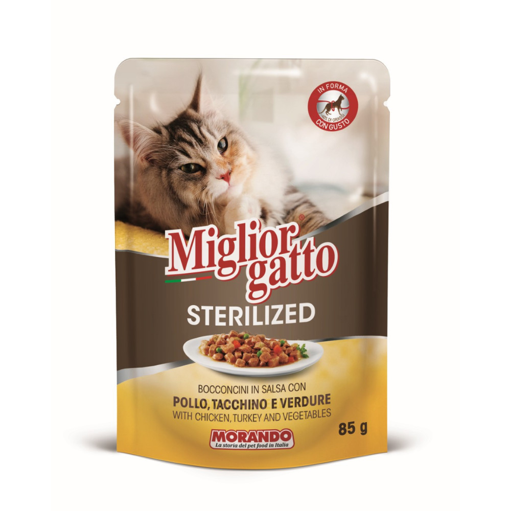 Miglior gatto Sterilised Pollo/tacchino verdure gel 85 gr