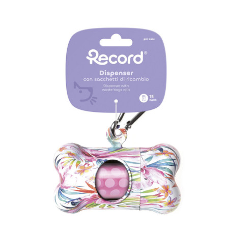 RECORD Distributeur FLORAL avec sacs de déchets