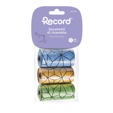 RECORD Distributeur ORIGAMI avec sacs de déchets Orange.Vert et bleu