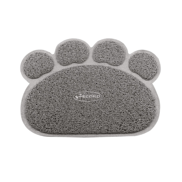 RECORD Tapis litiére en PVC Patte Gris 45x60cm