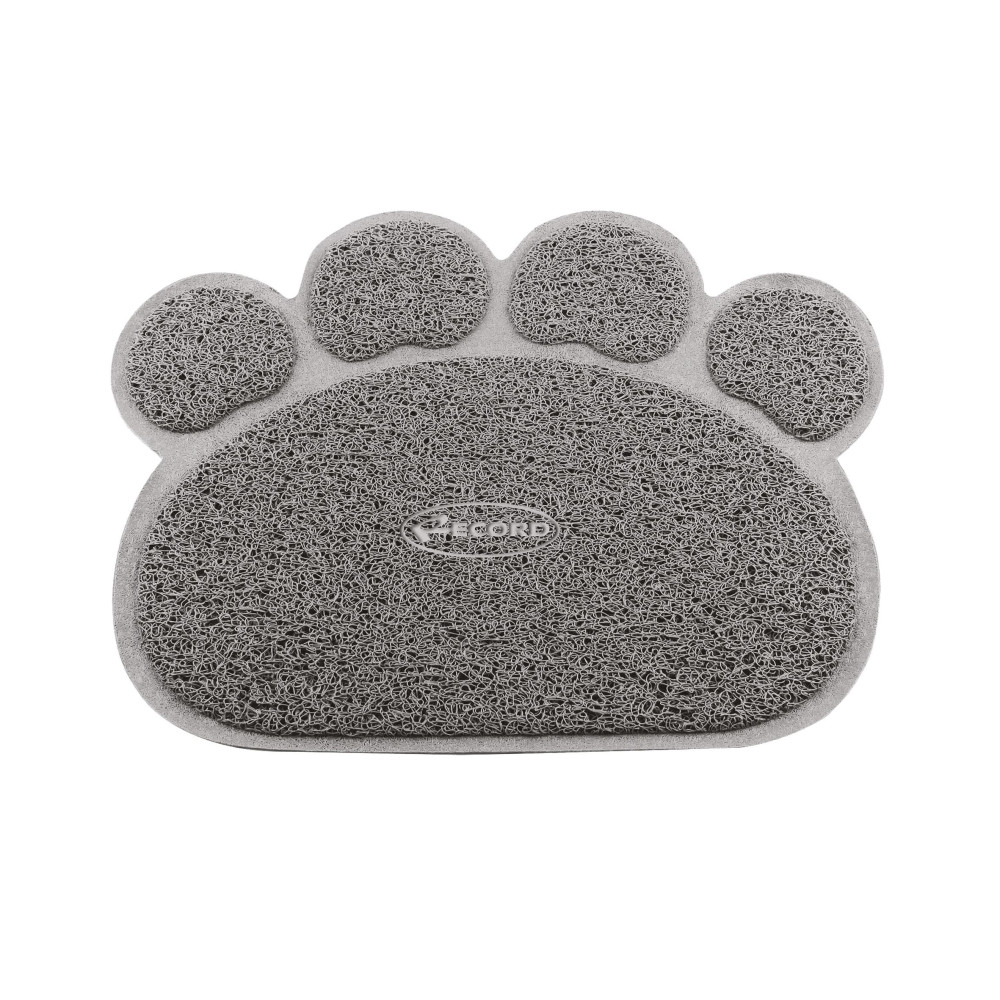 RECORD Tapis litiére en PVC Patte Gris 45x60cm