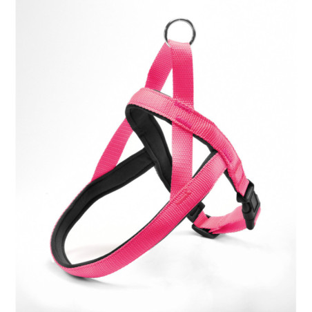 RECORDHarnais Nylon Fuchsia rembourré 2.5x52-60cm