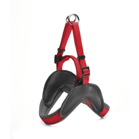 RECORDHarnais EASY Nylon Rouge rembourré 3.5x55-65cm
