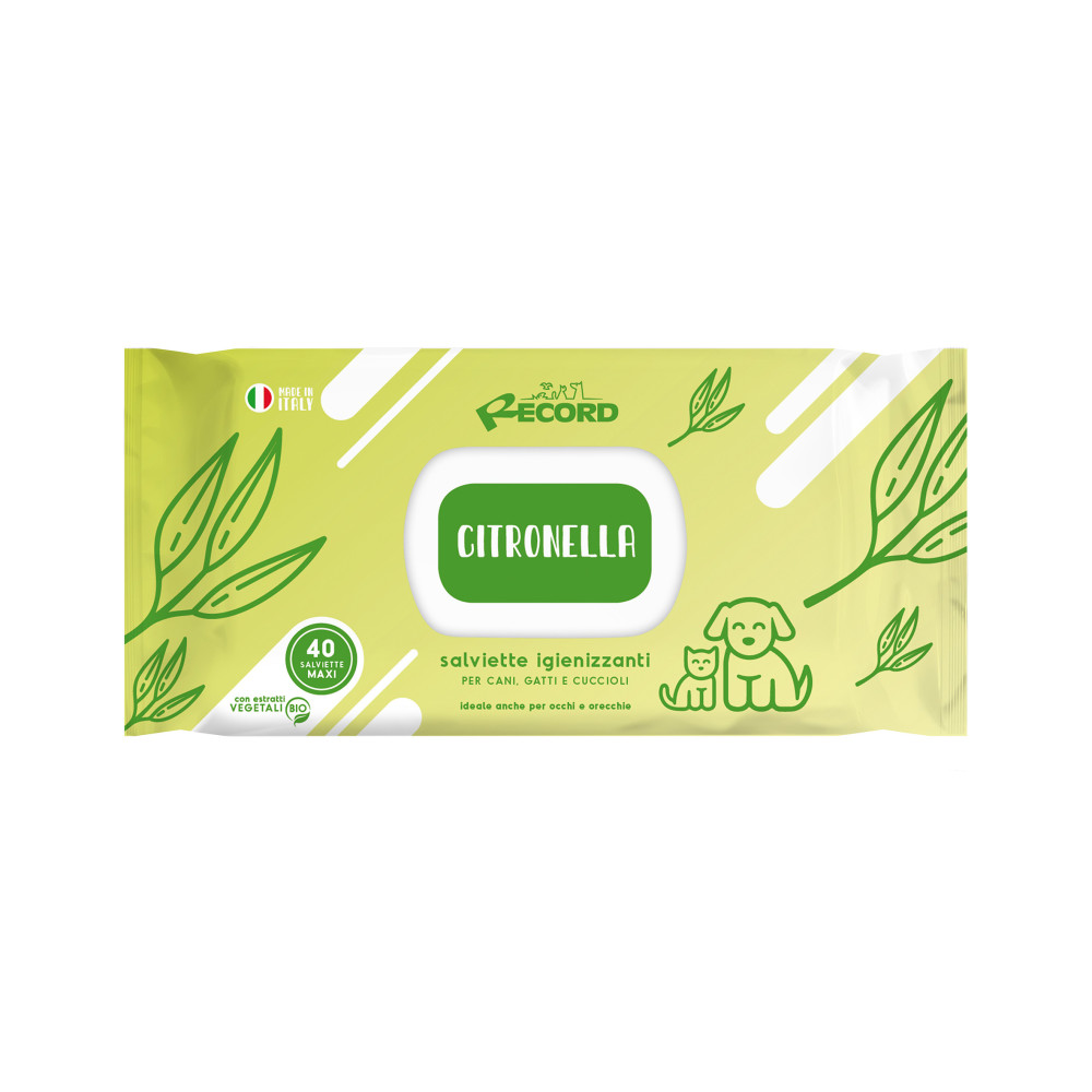 RECORD 40 lingettes Maxi CITRONELLA