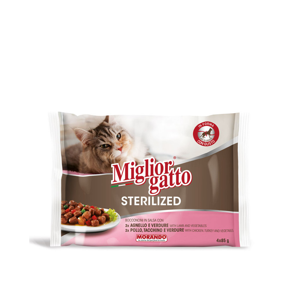 Miglior gatto Sterilised Agnelloverdure/Pollo tacchino 4x85 gr