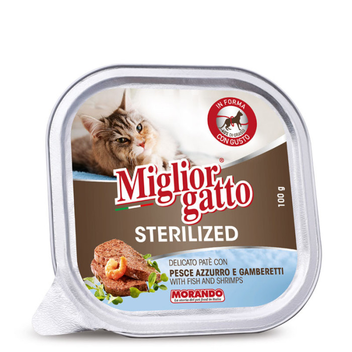 Miglior gatto Sterilised Pesce azzuro /Gamberetti 100 gr