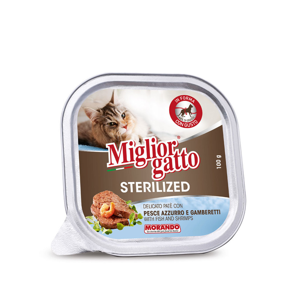 Miglior gatto Sterilised Pesce azzuro /Gamberetti 100 gr