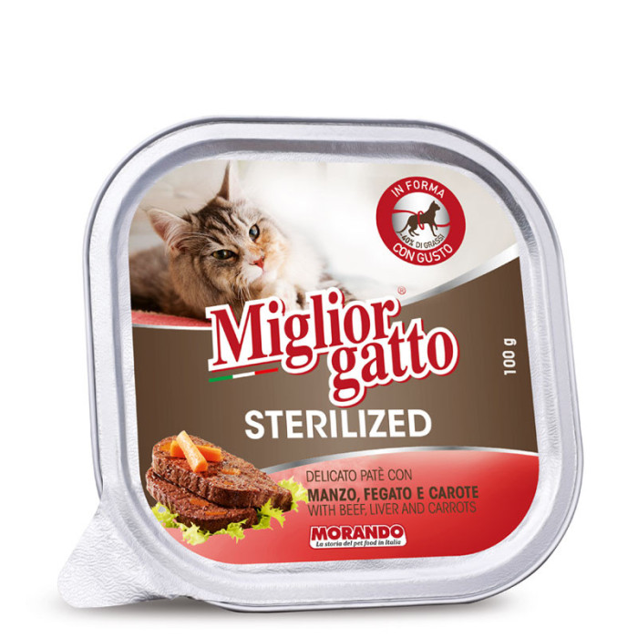Miglior gatto Sterilized Manzo/Fegato Carote 100 gr