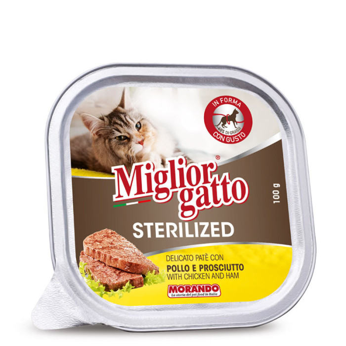 Miglior gatto Sterilized Pollo/ Prosciute 100 gr