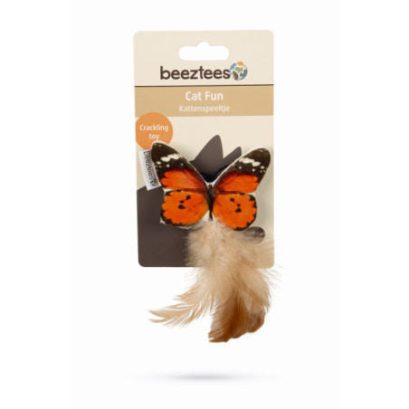 Jouet chat Papillion FLIGO Orange 8cm