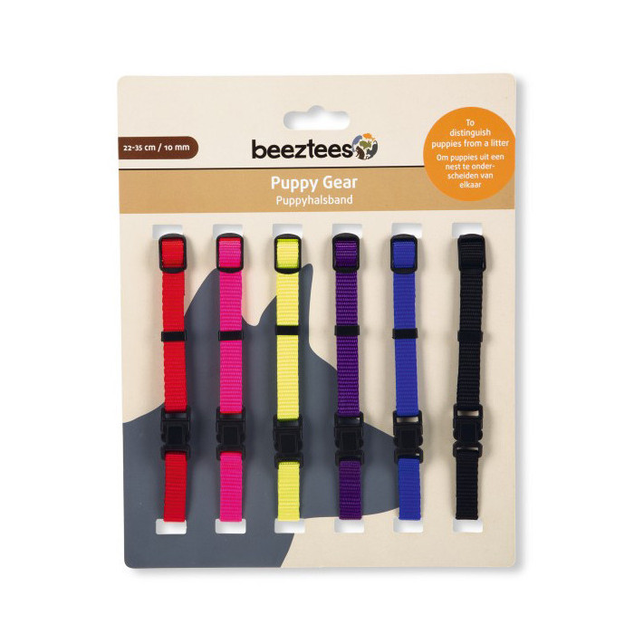 Collier Nylon PUPPY Coloré 6pcs 22-35x10mm