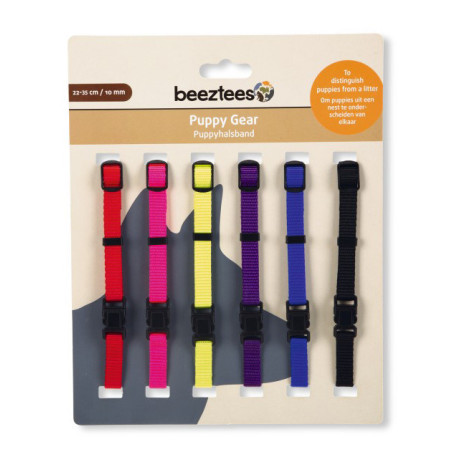 Collier Nylon PUPPY Coloré 6pcs 22-35x10mm