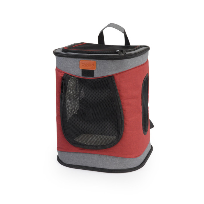 CAMON-Sac à dos pour chiens jusqu'à 12kg- gris- 34x30x44