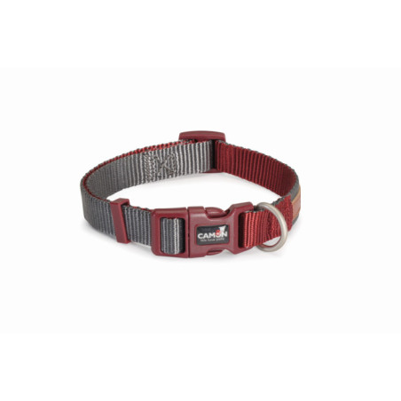 CAMON-Collier Ajustable -DoublePremium Gris/Rouge 20x360~4