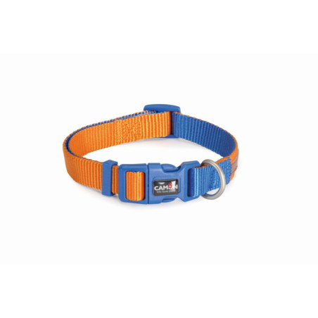 CAMON-Collier Ajustable DoublePremium Orange/Bleu 20x360~480mm