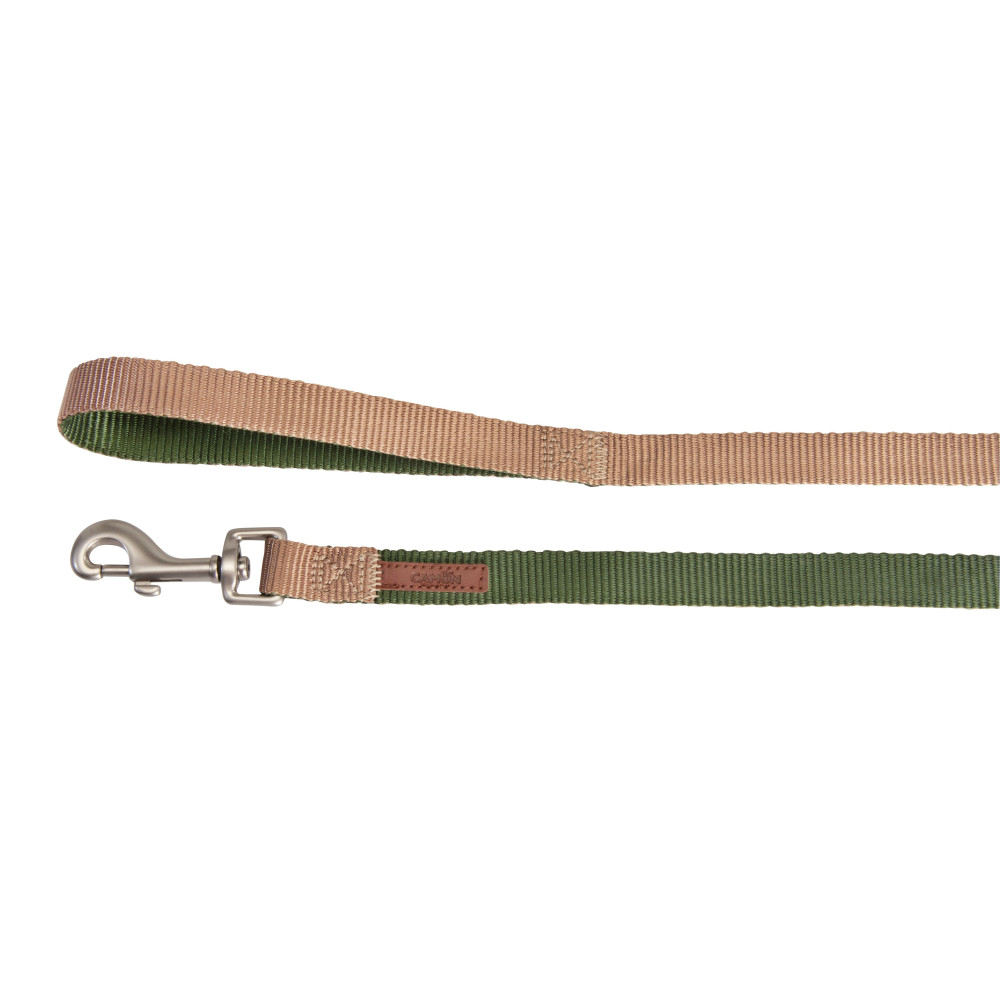 CAMON-Leash DoublePremium Vert/Ecru 15x1200mm
