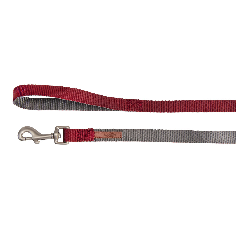 CAMON-Leash DoublePremium Grs/Rouge 15x1200mm