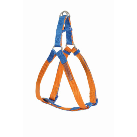 CAMON-Harnais Ajustable DoublePremium Orange/Bleu 15x350~600mm