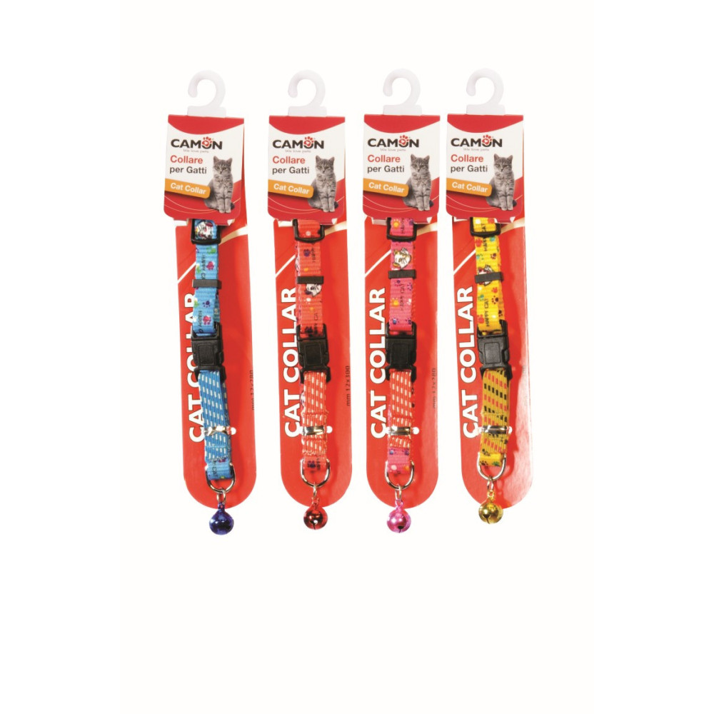 CAMON-Colliers pour chat ajustables avec clochette