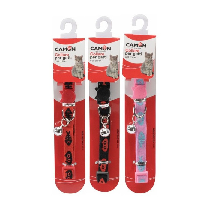 CAMON-Collier extensible pour chat « Fishbone » avec clochette