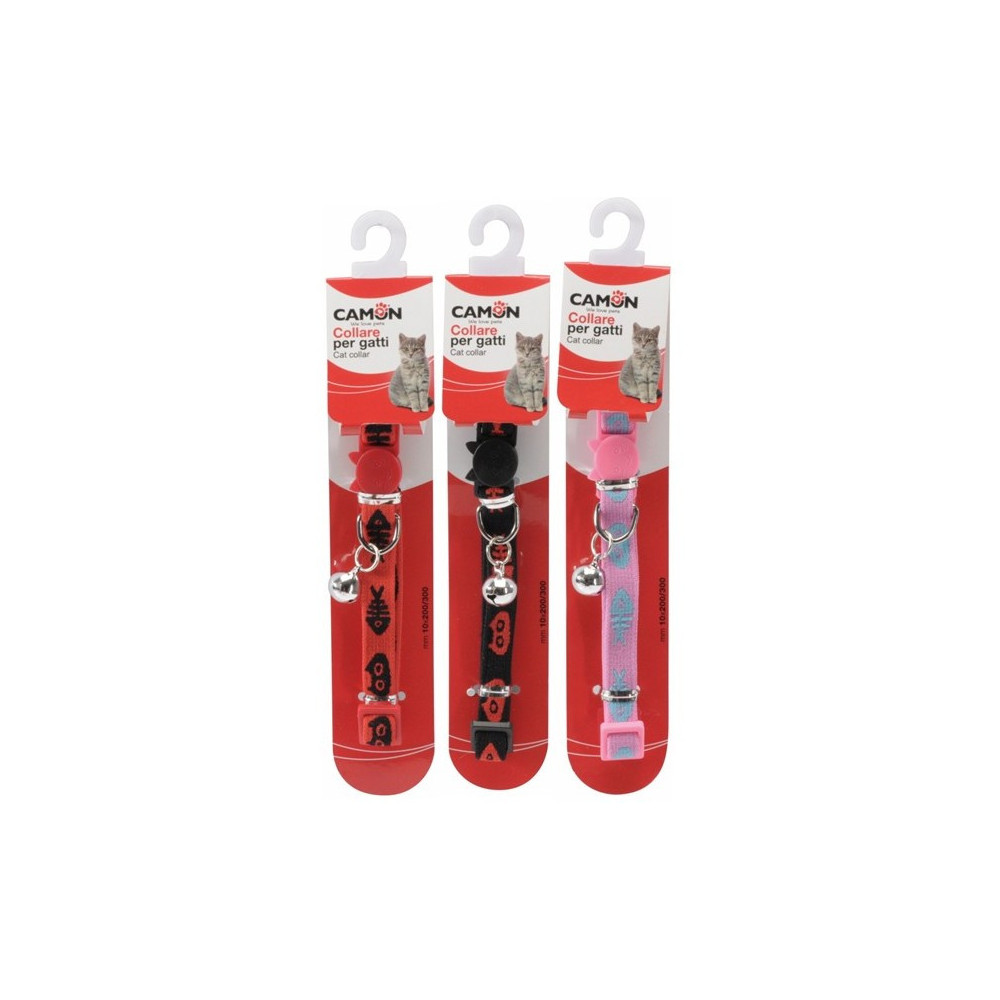 CAMON-Collier extensible pour chat « Fishbone » avec clochette