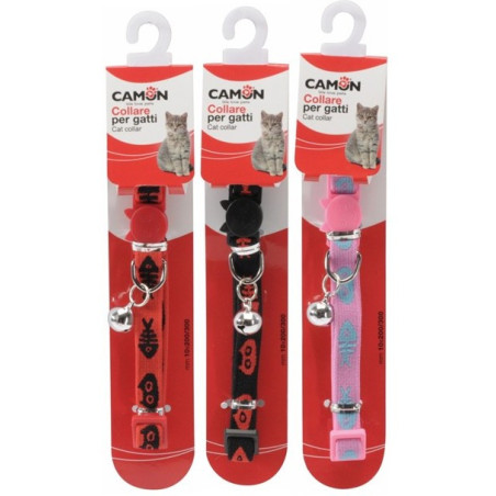 CAMON-Collier extensible pour chat « Fishbone » avec clochette