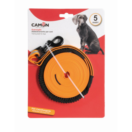 CAMON-Laisse Longue d’entraînement réfléchissante ORANGE - 5m