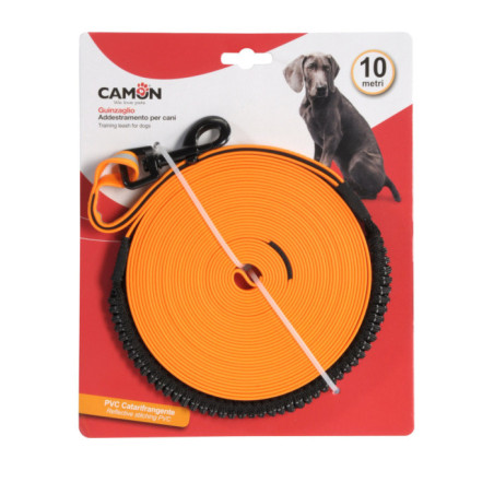 CAMON-Laisse Longue d’entraînement réfléchissante ORANGE - 10m