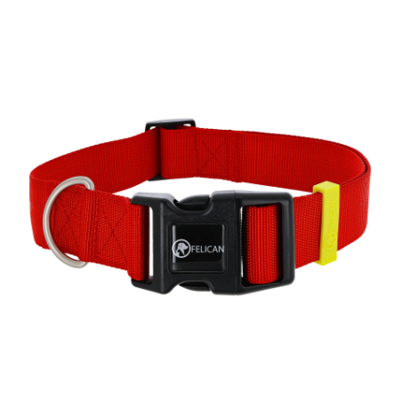 FELICAN Premium collier chien UNI Rouge 3.8 CM