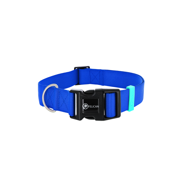 FELICAN Premium collier chien UNI Bleu 3.8 CM