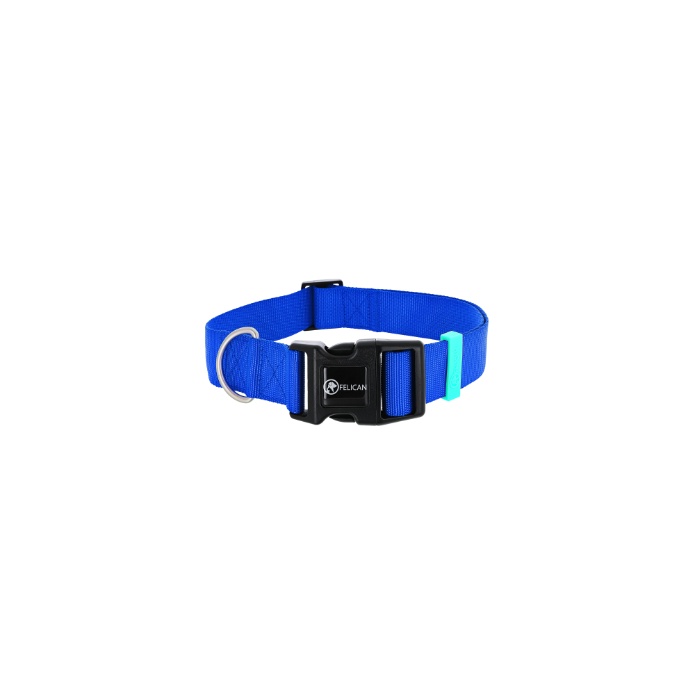 FELICAN Premium collier chien UNI Bleu 3.8 CM