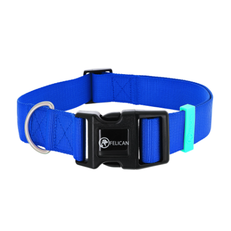 FELICAN Premium collier chien UNI Bleu 3.8 CM