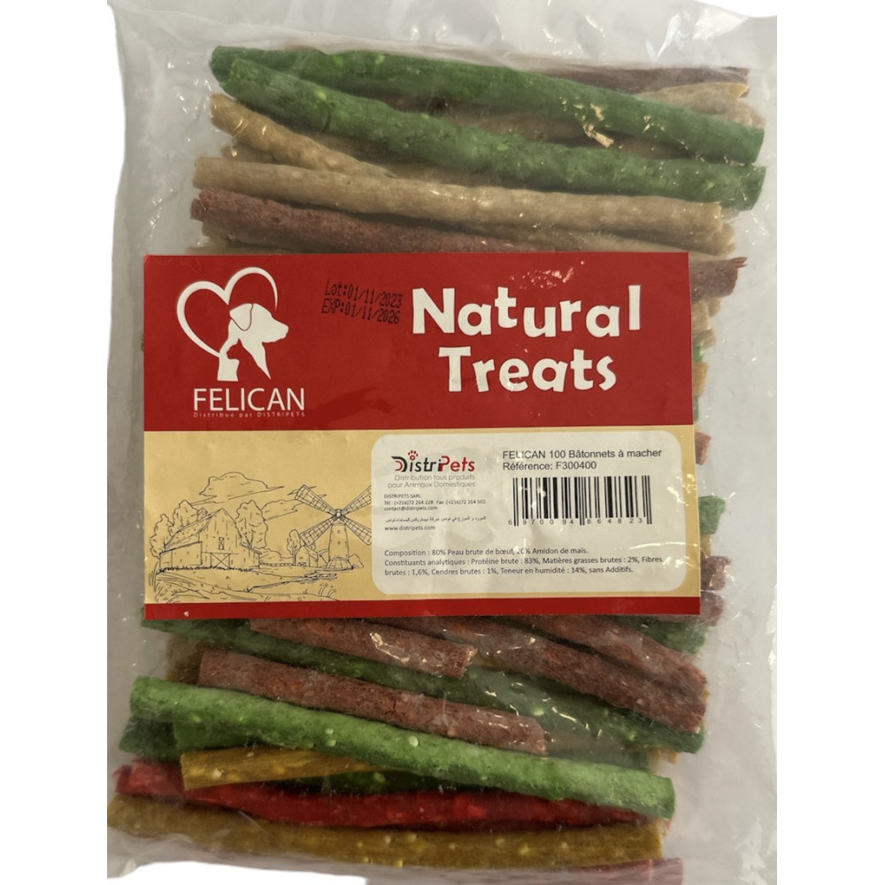 FELICAN 100 Bâtonnets aromatisés à macher
